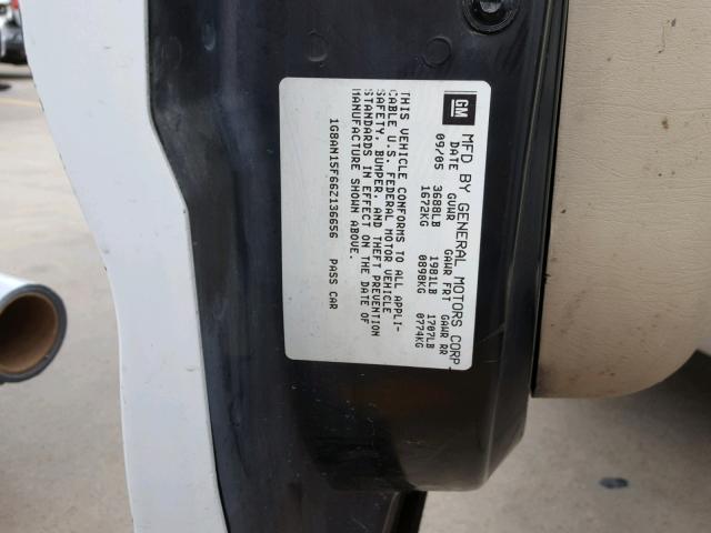 1G8AN15F66Z136656 - 2006 SATURN ION LEVEL WHITE photo 10