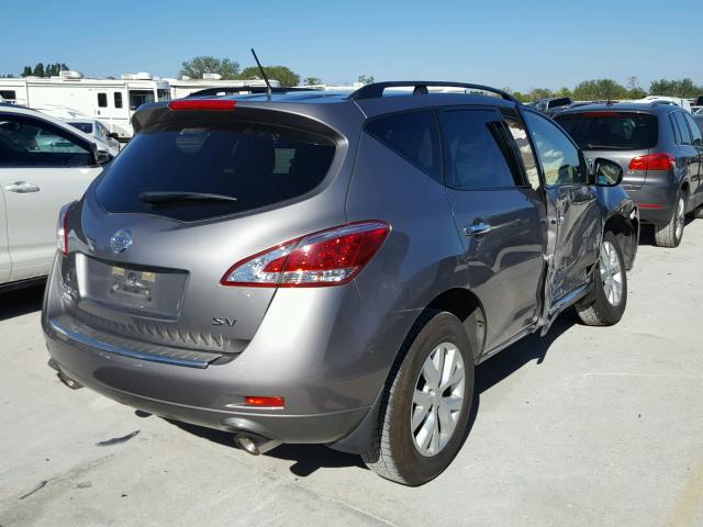 JN8AZ1MUXCW115501 - 2012 NISSAN MURANO S GRAY photo 4