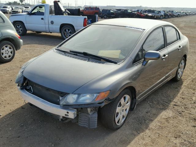 1HGFA165X8L083674 - 2008 HONDA CIVIC LX GRAY photo 2