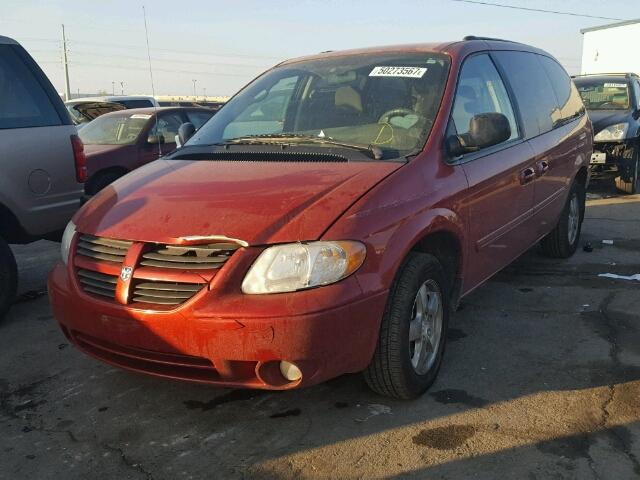 2D4GP44L55R580951 - 2005 DODGE GRAND CARA BURGUNDY photo 2