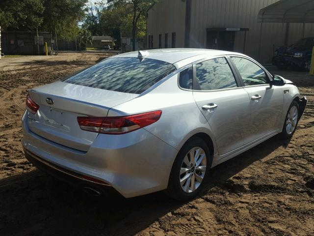 5XXGT4L31HG138174 - 2017 KIA OPTIMA LX SILVER photo 4