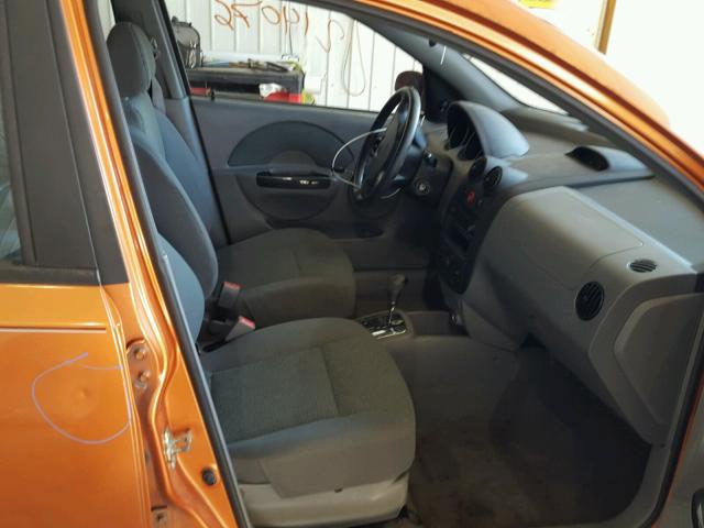 KL1TG62645B323533 - 2005 CHEVROLET AVEO LT ORANGE photo 5