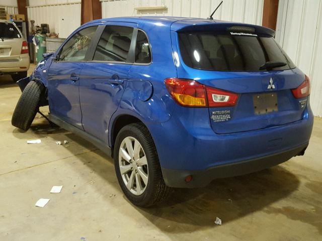 4A4AP3AW0FE060501 - 2015 MITSUBISHI OUTLANDER BLUE photo 3