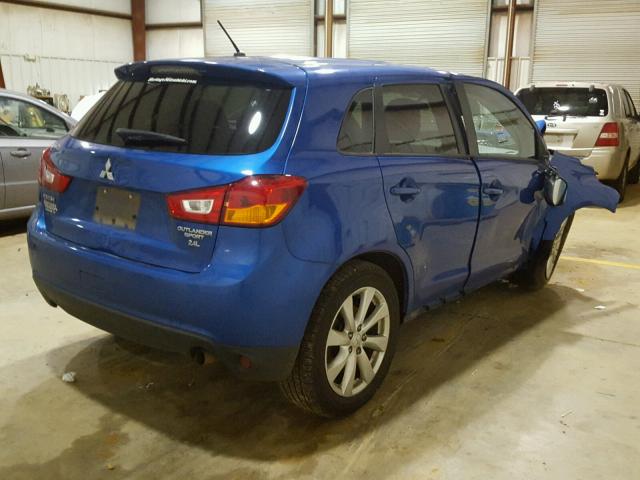 4A4AP3AW0FE060501 - 2015 MITSUBISHI OUTLANDER BLUE photo 4