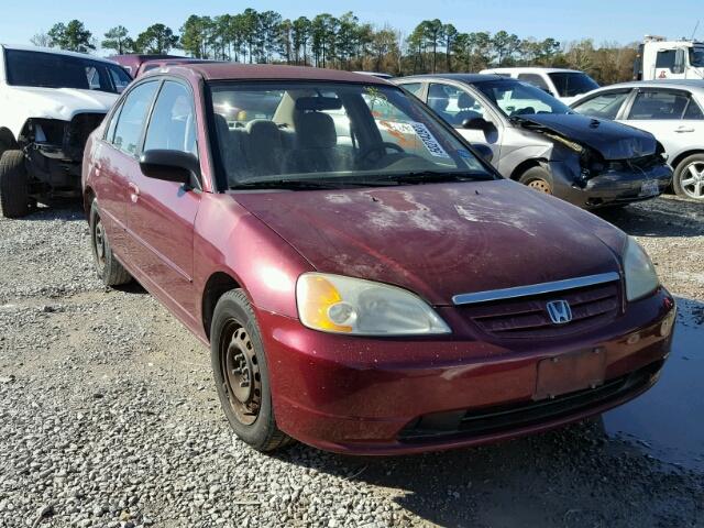 2HGES16582H551785 - 2002 HONDA CIVIC LX BURGUNDY photo 1