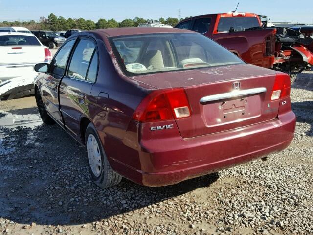 2HGES16582H551785 - 2002 HONDA CIVIC LX BURGUNDY photo 3