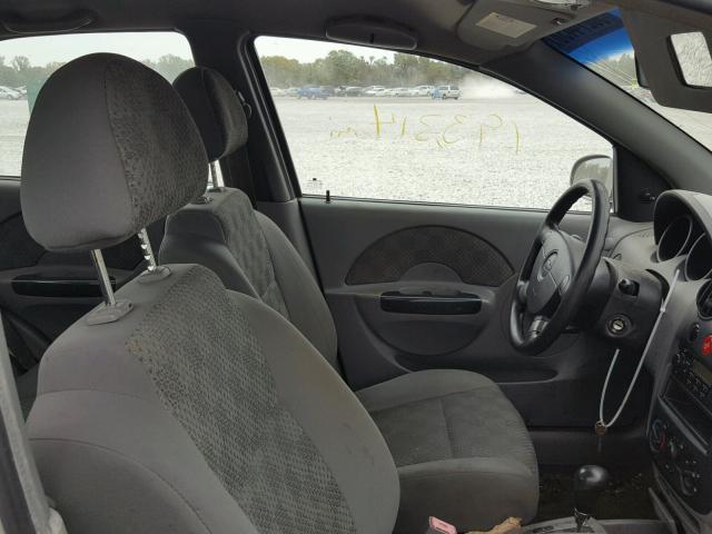 KL1TD526X5B407617 - 2005 CHEVROLET AVEO BASE Արծաթագույն լուսանկար 5