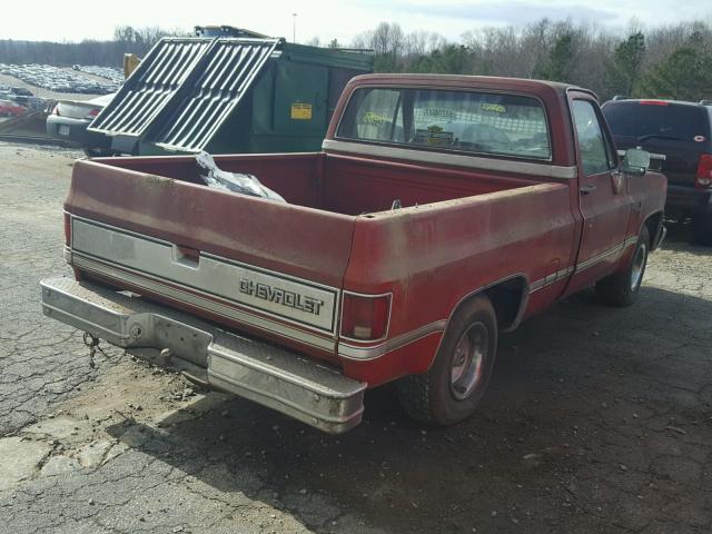 1GCDC14H7GF311365 - 1986 CHEVROLET C10 RED photo 4