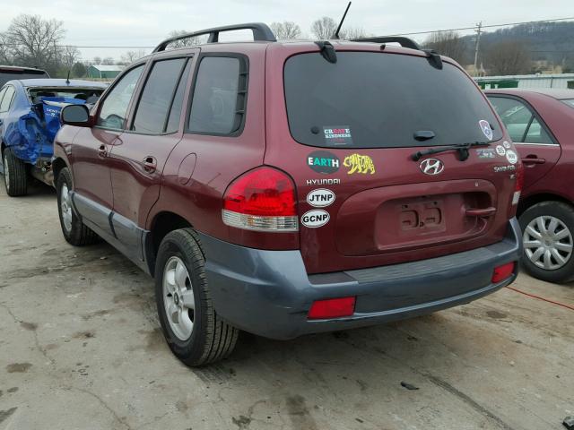 KM8SC13D65U873266 - 2005 HYUNDAI SANTA FE G RED photo 3