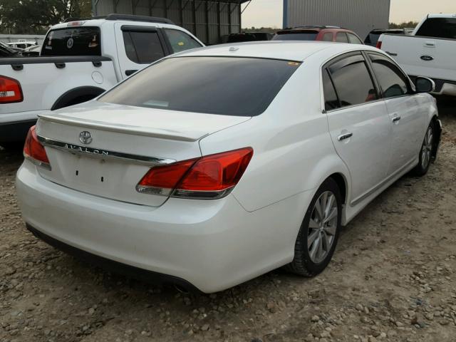 4T1BK3DB0BU436127 - 2011 TOYOTA AVALON BAS WHITE photo 4
