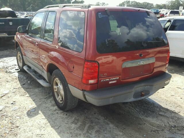 1FMYU60E92UC85889 - 2002 FORD EXPLORER S BURGUNDY photo 3