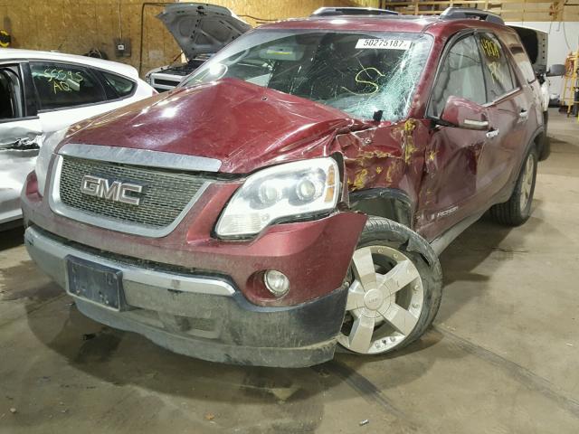 1GKEV23757J148214 - 2007 GMC ACADIA SLT MAROON photo 2