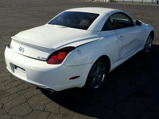 JTHFN48Y350067887 - 2005 LEXUS SC 430 WHITE photo 4