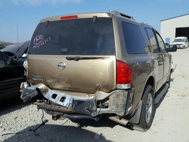 5N1AA08A04N720496 - 2004 NISSAN ARMADA SE BROWN photo 4