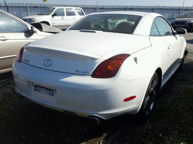 JTHFN48YX20006127 - 2002 LEXUS SC 430 WHITE photo 4