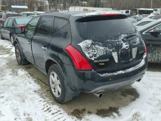 JN8AZ08W55W424592 - 2005 NISSAN MURANO SL BLACK photo 3