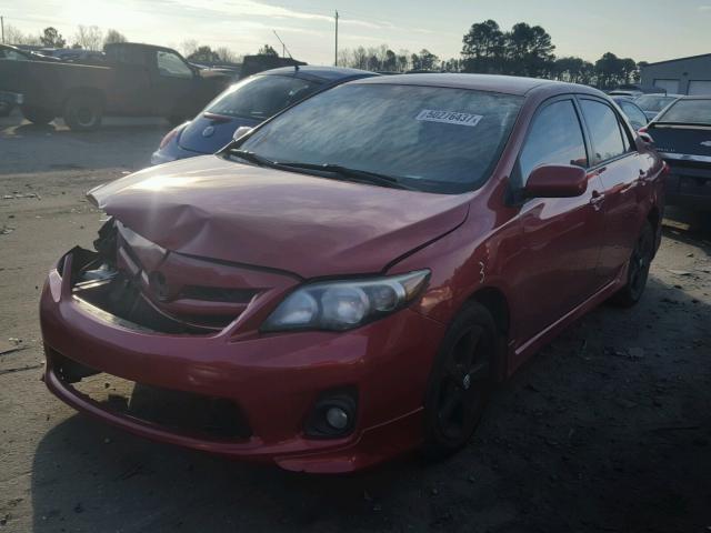 2T1BU4EE0BC588404 - 2011 TOYOTA COROLLA BA RED photo 2