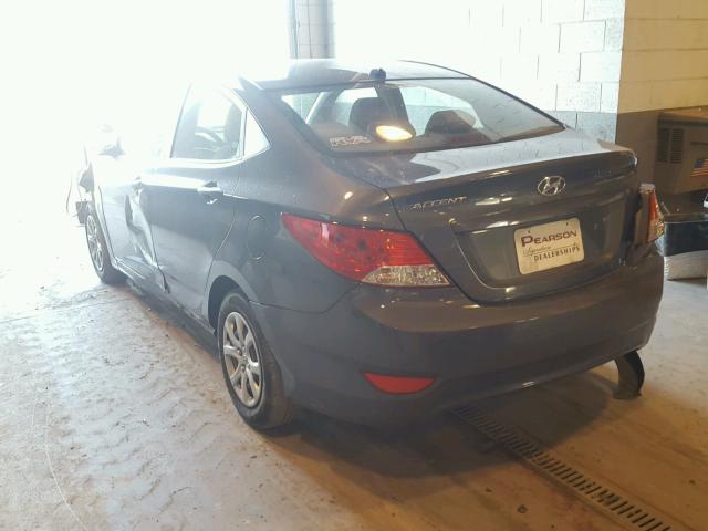 KMHCT4AE0CU061332 - 2012 HYUNDAI ACCENT GLS GRAY photo 3