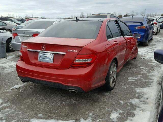 WDDGF8JB5CA716084 - 2012 MERCEDES-BENZ C 350 4MAT RED photo 4