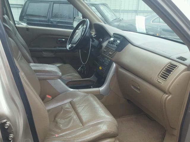 2HKYF18613H595528 - 2003 HONDA PILOT EXL BEIGE photo 5