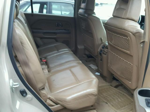 2HKYF18613H595528 - 2003 HONDA PILOT EXL BEIGE photo 6