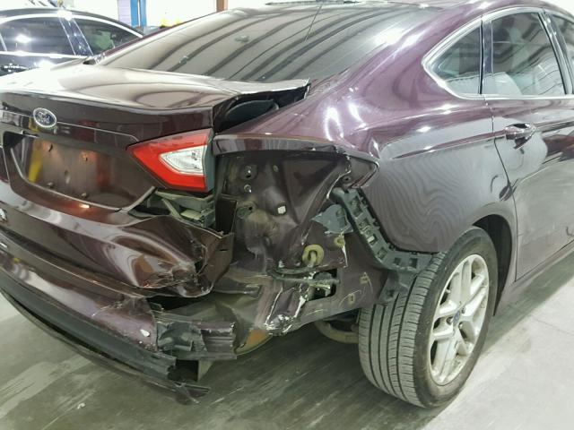 3FA6P0HR3DR204389 - 2013 FORD FUSION SE MAROON photo 9