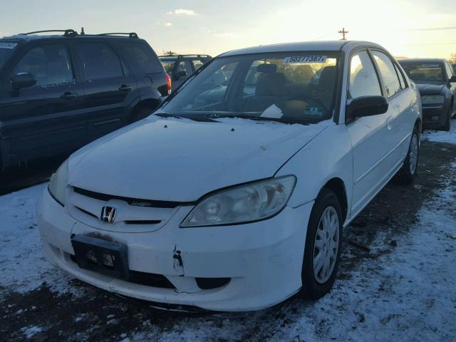 2HGES16595H540685 - 2005 HONDA CIVIC LX WHITE photo 2