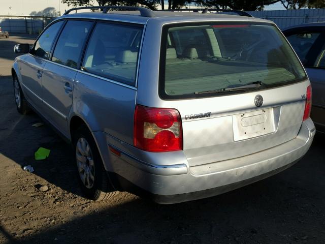 WVWVH63B32E141312 - 2002 VOLKSWAGEN PASSAT GLS GRAY photo 3