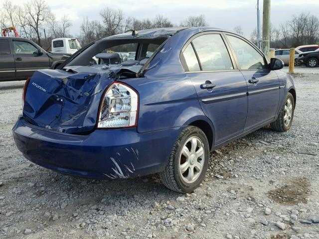 KMHCN46C26U014938 - 2006 HYUNDAI ACCENT GLS BLUE photo 4