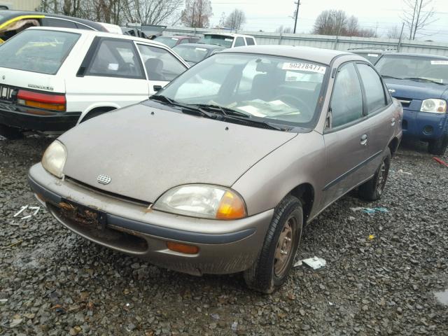 2C1MR5296V6750093 - 1997 GEO METRO LSI BROWN photo 2