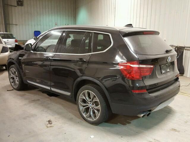 5UXWX9C51F0D50779 - 2015 BMW X3 XDRIVE2 BLACK photo 3