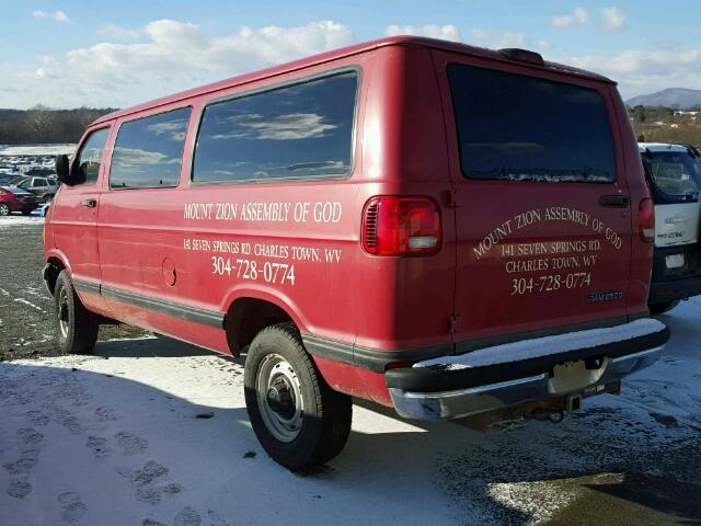 2B5WB25Y71K514550 - 2001 DODGE RAM WAGON RED photo 3