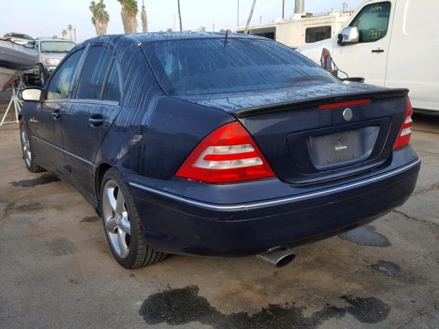 WDBRF40J85F681808 - 2005 MERCEDES-BENZ C 230K SPO BLUE photo 3