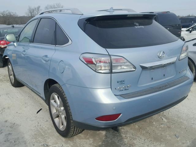 2T2ZK1BA1AC039146 - 2010 LEXUS RX 350 BLUE photo 3