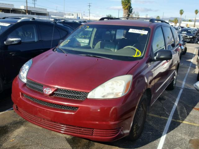 5TDZA23C84S027441 - 2004 TOYOTA SIENNA CE MAROON photo 2