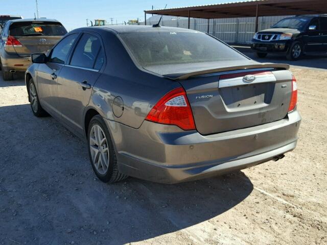 3FAHP0JA4CR186495 - 2012 FORD FUSION SEL GRAY photo 3