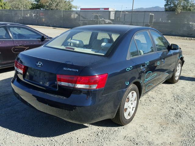 5NPET46C77H176983 - 2007 HYUNDAI SONATA GLS BLUE photo 4