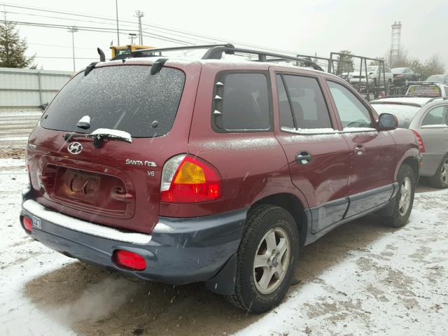 KM8SC13D93U341975 - 2003 HYUNDAI SANTA FE G BURGUNDY photo 4