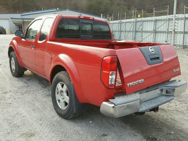 1N6AD06W65C439663 - 2005 NISSAN FRONTIER K RED photo 3