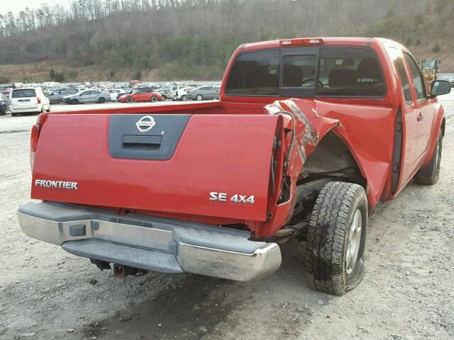 1N6AD06W65C439663 - 2005 NISSAN FRONTIER K RED photo 4