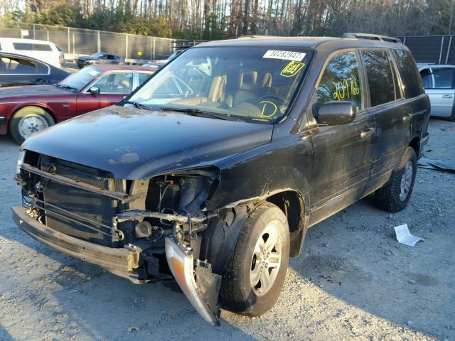 2HKYF18564H535463 - 2004 HONDA PILOT EXL BLACK photo 2