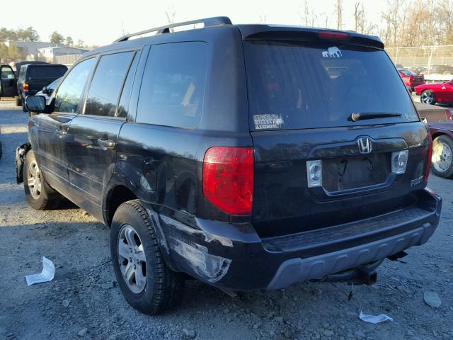 2HKYF18564H535463 - 2004 HONDA PILOT EXL BLACK photo 3