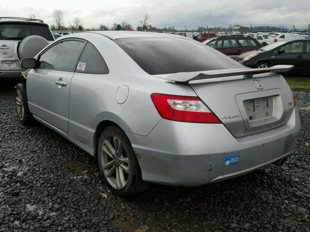 2HGFG21557H706383 - 2007 HONDA CIVIC SI SILVER photo 3