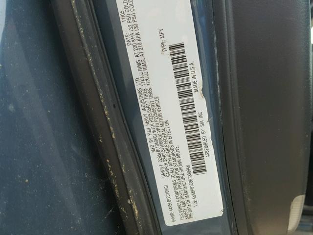 4S4BP61C867330948 - 2006 SUBARU LEGACY OUT BLUE photo 10