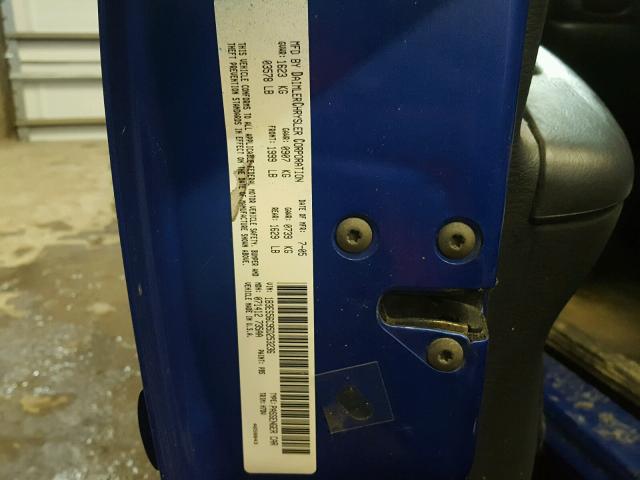 1B3ES56C95D253236 - 2005 DODGE NEON SXT BLUE photo 10