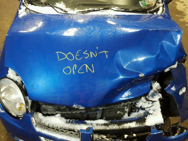 1B3ES56C95D253236 - 2005 DODGE NEON SXT BLUE photo 7