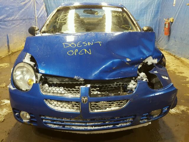 1B3ES56C95D253236 - 2005 DODGE NEON SXT BLUE photo 9