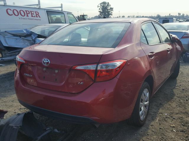 5YFBURHEXEP016060 - 2014 TOYOTA COROLLA L RED photo 4