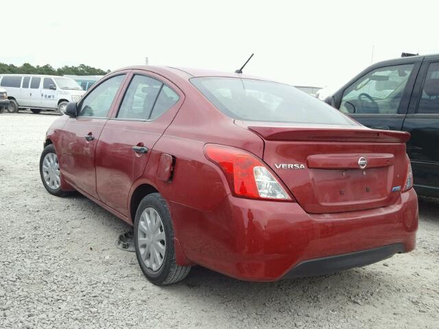 3N1CN7AP0FL869294 - 2015 NISSAN VERSA S RED photo 3