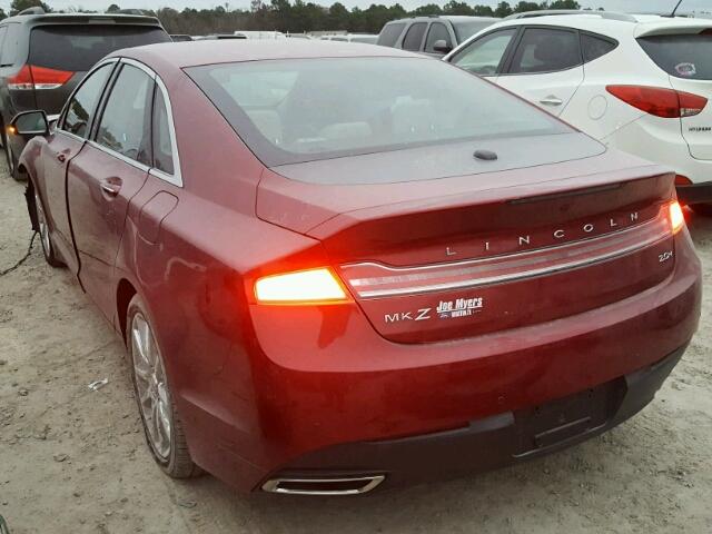 3LN6L2LU2GR613030 - 2016 LINCOLN MKZ HYBRID RED photo 3